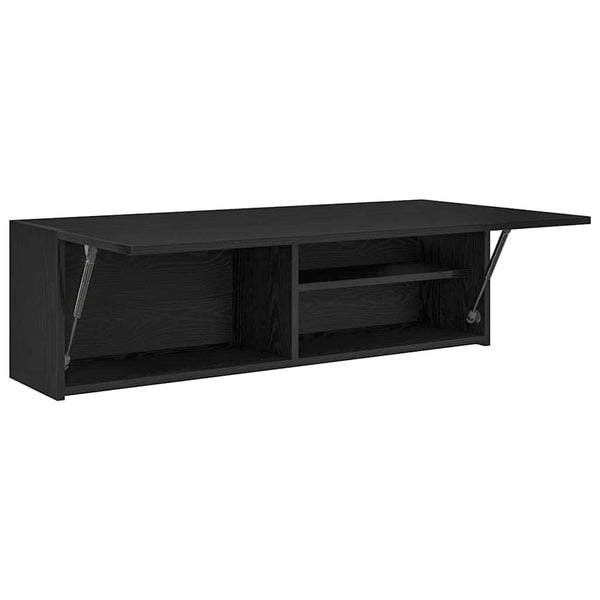 Schwarzer Bad-Wandschrank 100x25x30 cm