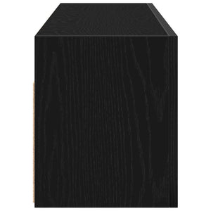 Schwarzer Bad-Wandschrank 100x25x30 cm