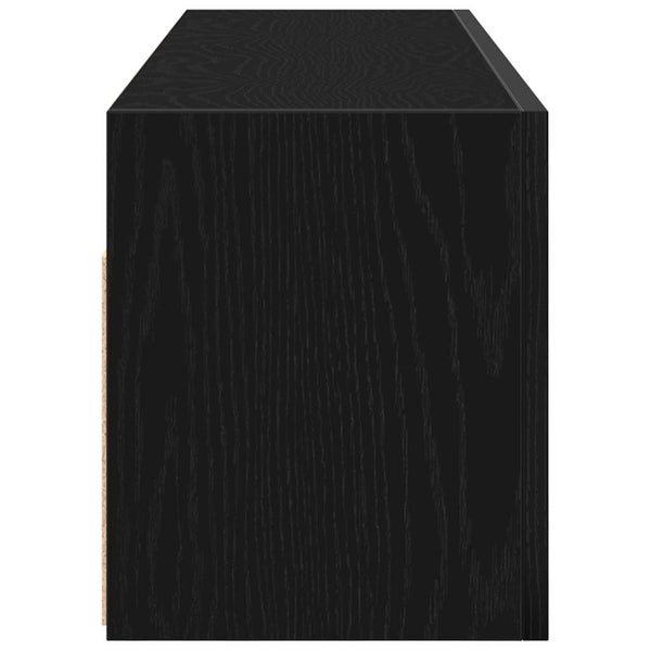 Schwarzer Bad-Wandschrank 100x25x30 cm