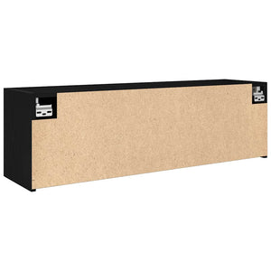 Schwarzer Bad-Wandschrank 100x25x30 cm