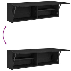 Schwarzer Bad-Wandschrank 100x25x30 cm