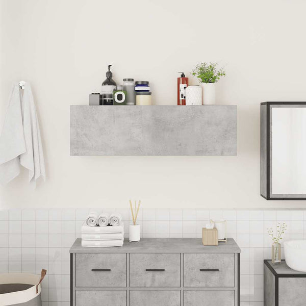 Betongrauer Bad-Wandschrank 100x30 cm
