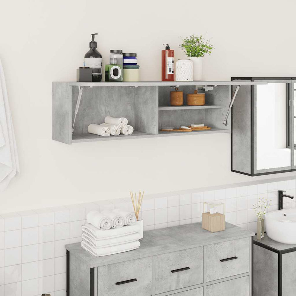 Betongrauer Bad-Wandschrank 100x30 cm