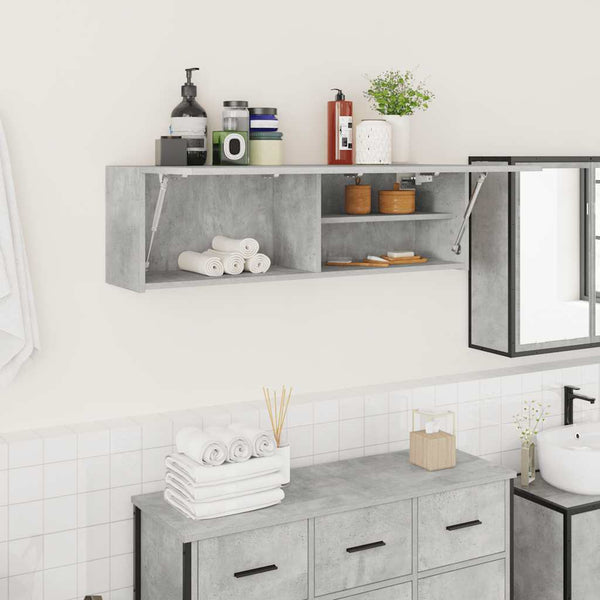 Betongrauer Bad-Wandschrank 100x30 cm