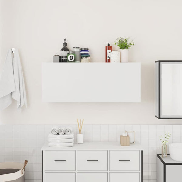 Weißer Bad-Wandschrank 100x25x40 cm