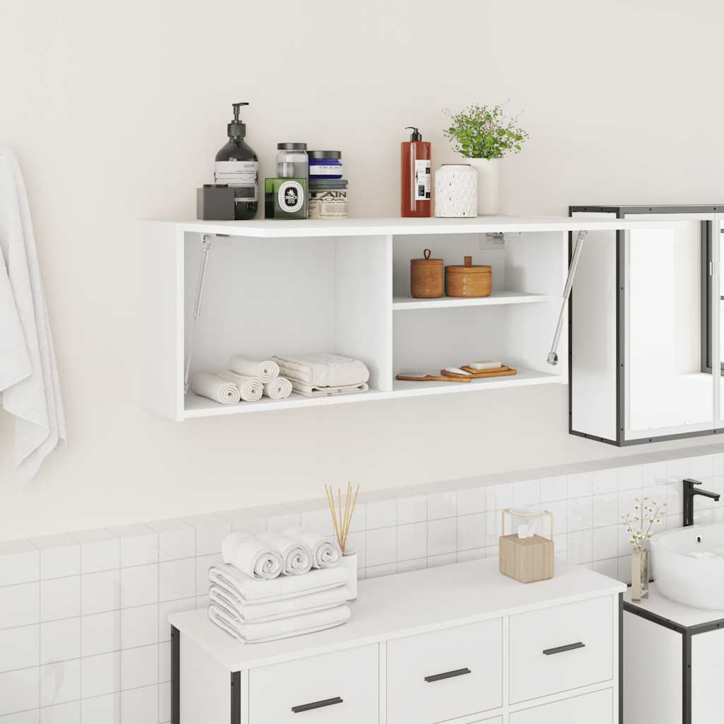 Weißer Bad-Wandschrank 100x25x40 cm
