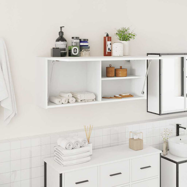 Weißer Bad-Wandschrank 100x25x40 cm