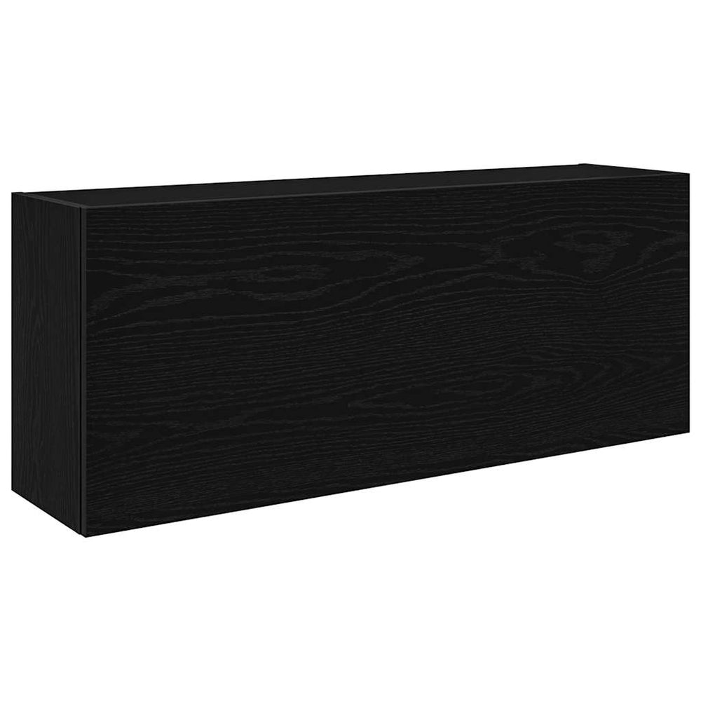 Schwarzer Bad-Wandschrank 100x25x40 cm