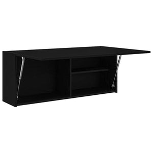 Schwarzer Bad-Wandschrank 100x25x40 cm
