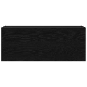 Schwarzer Bad-Wandschrank 100x25x40 cm