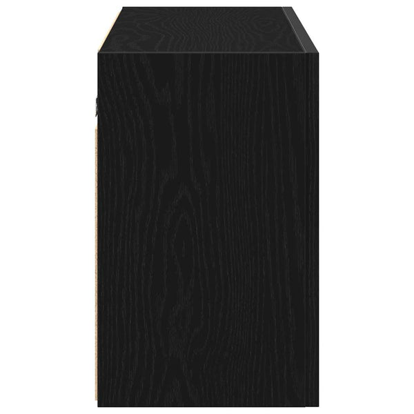 Schwarzer Bad-Wandschrank 100x25x40 cm