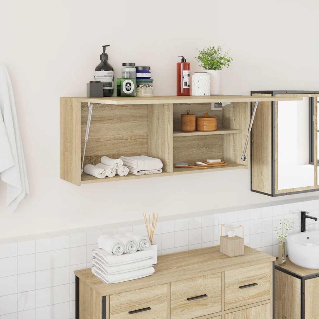Bad-Wandschrank Sonoma Eiche 100x25x40 cm