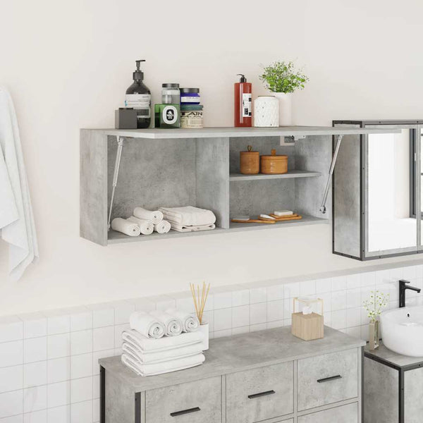Bad-Wandschrank Betongrau 100x40 cm