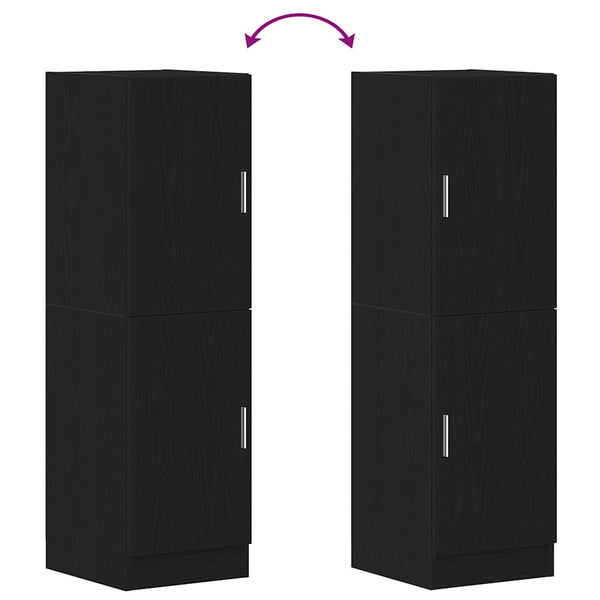 Schwarzer Küchenschrank 38x41,5x131,5 cm