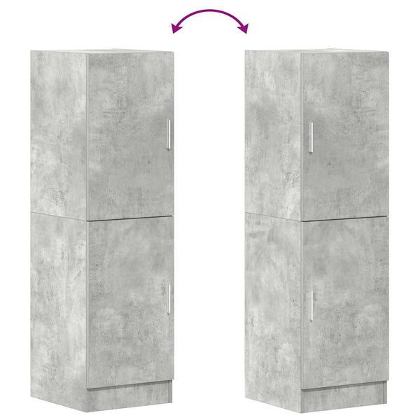 vidaXL Meuble de cuisine gris béton 38x41,5x131,5 cm Aggloméré