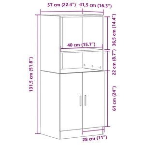 Küchenschrank Weiß 57x41,5x131,5 cm