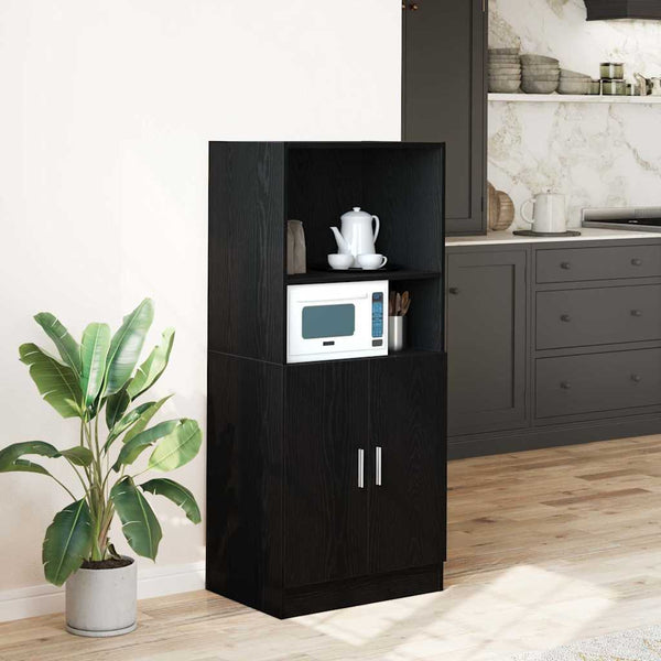 Schwarzer Küchenschrank 57x41,5x131,5 cm