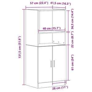 Küchenschrank Artisan Eiche 57x41,5x131,5 cm