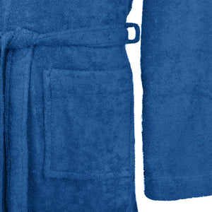 Baumwoll Bademantel Blau Größe L