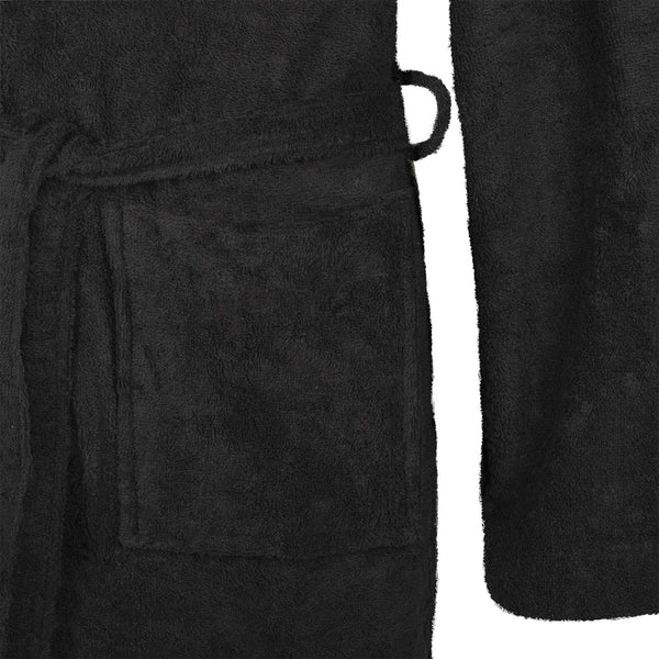 Schwarzer Baumwoll-Bademantel KINN - S