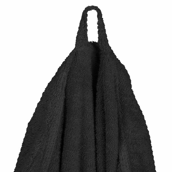 Schwarzer Baumwoll-Bademantel KINN - S
