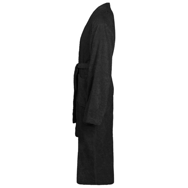 Schwarzer Baumwoll Bademantel XL