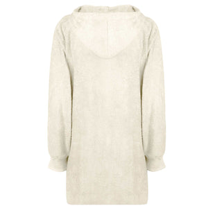 Decken-Hoodie Creme L Baumwolle