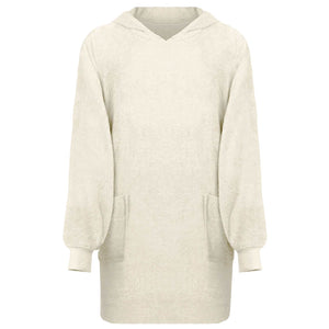 Decken-Hoodie Creme L Baumwolle