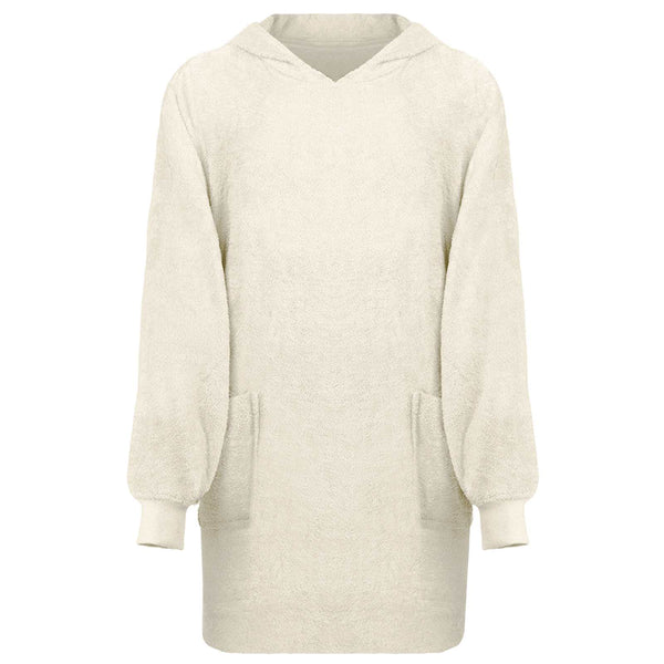 Decken-Hoodie Creme L Baumwolle