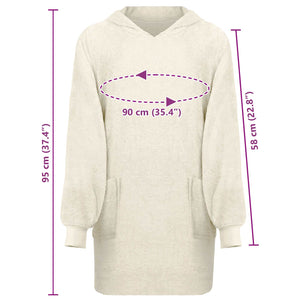 Decken-Hoodie Creme L Baumwolle