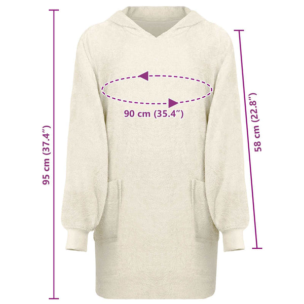 Decken-Hoodie Creme L Baumwolle