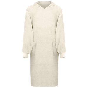 Decken-Hoodie Creme XL Baumwolle