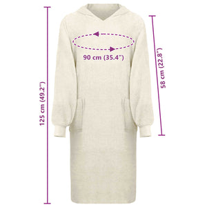 Decken-Hoodie Creme XL Baumwolle