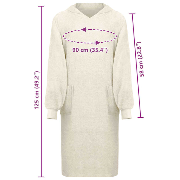 Decken-Hoodie Creme XL Baumwolle