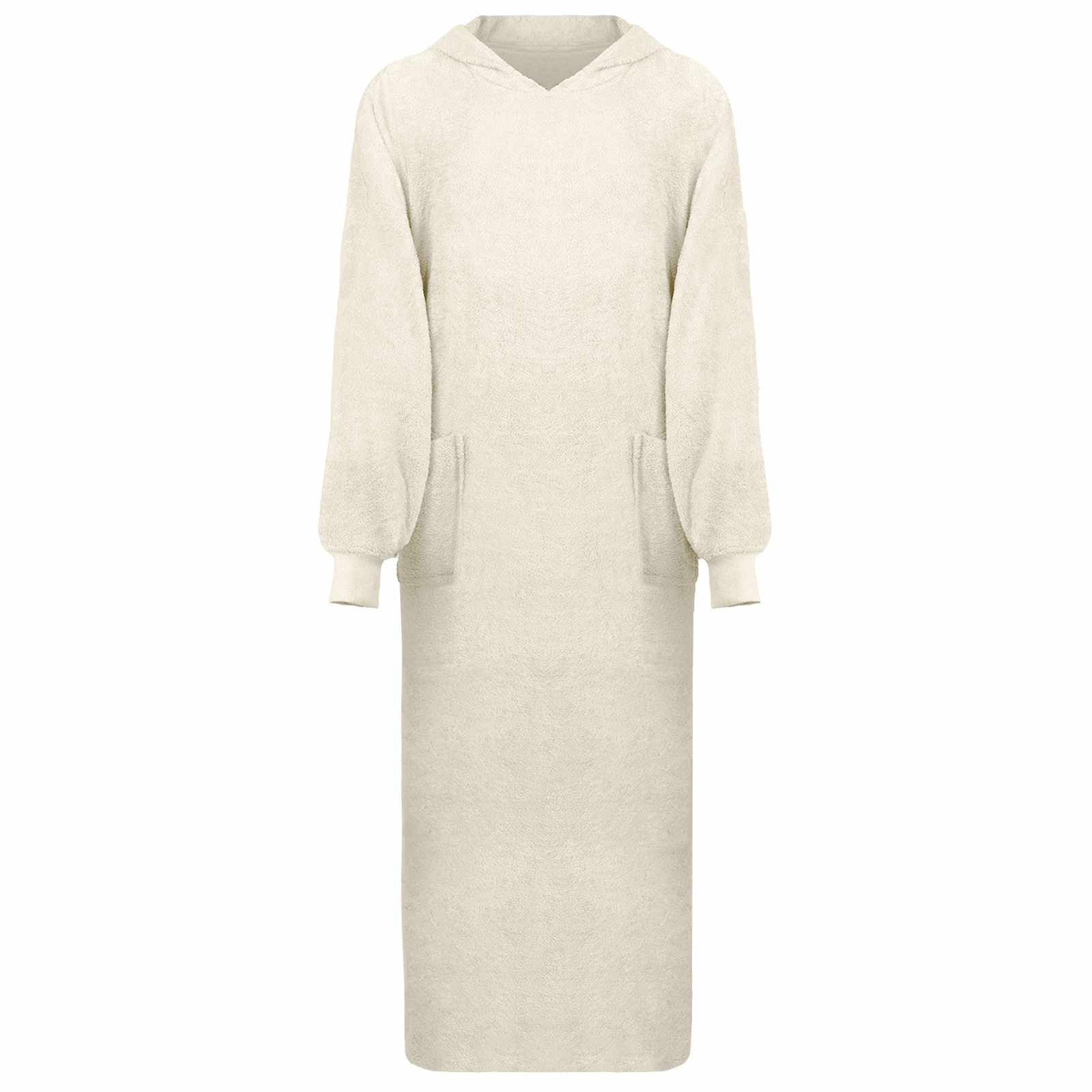 XXL Decken-Hoodie Creme Baumwolle