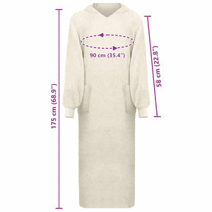 XXL Decken-Hoodie Creme Baumwolle