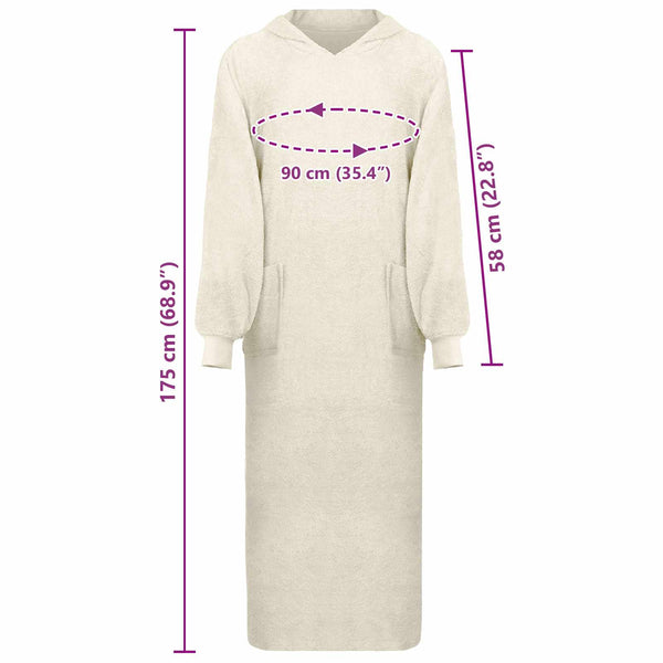 XXL Decken-Hoodie Creme Baumwolle