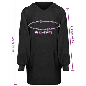 Decken-Hoodie KINN Schwarz L Baumwolle