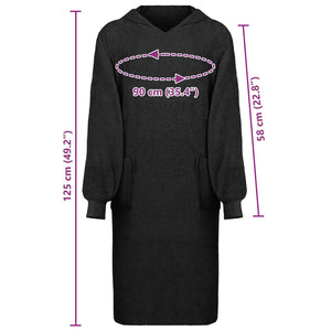 Decken-Hoodie KINN Schwarz XL Baumwolle