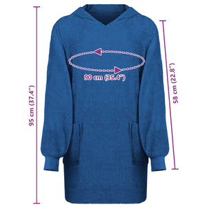 Marineblauer Decken-Hoodie aus Baumwolle, Größe L