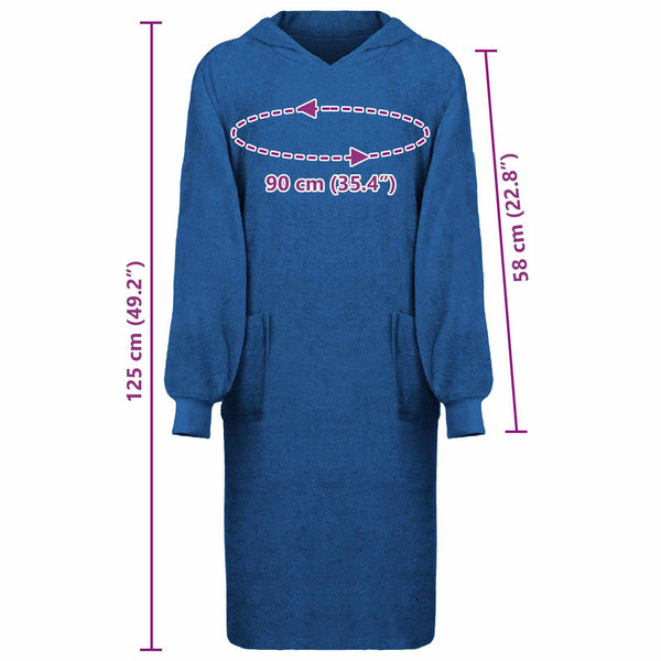 Marineblauer Decken-Hoodie XL aus Baumwolle