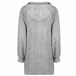 Decken-Hoodie Grau Baumwolle L