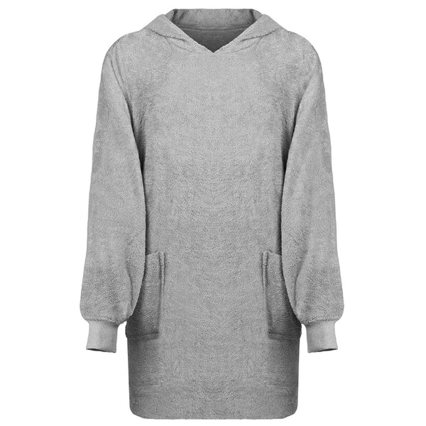 Decken-Hoodie Grau Baumwolle L