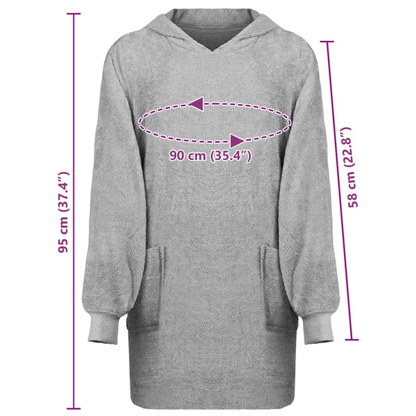Decken-Hoodie Grau Baumwolle L