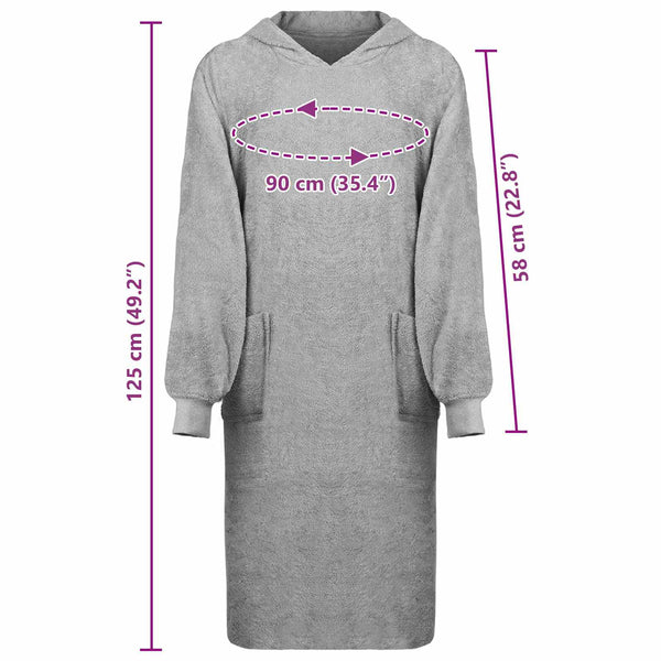 Decken-Hoodie Grau XL Baumwolle