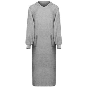 XXL Decken-Hoodie Grau Baumwolle