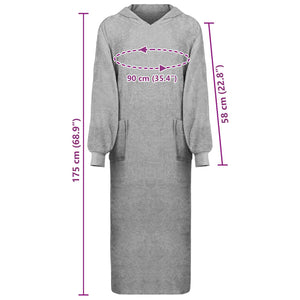 XXL Decken-Hoodie Grau Baumwolle