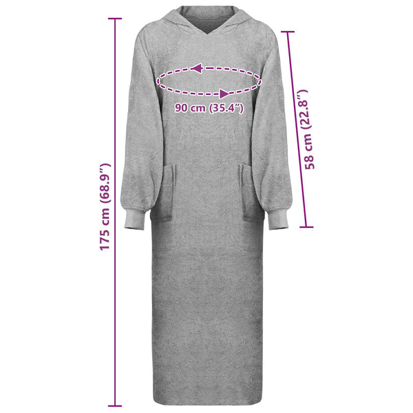 XXL Decken-Hoodie Grau Baumwolle