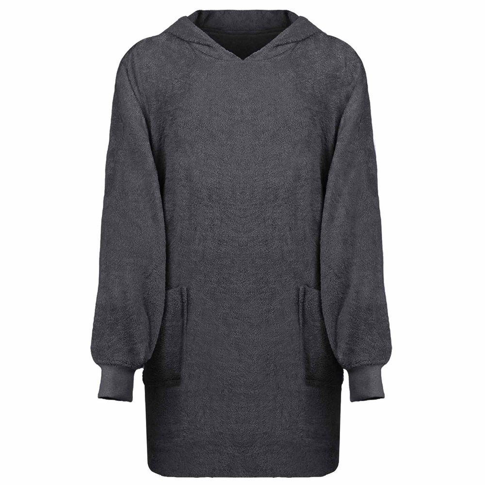 Anthrazit Decken-Hoodie KINN Baumwolle L