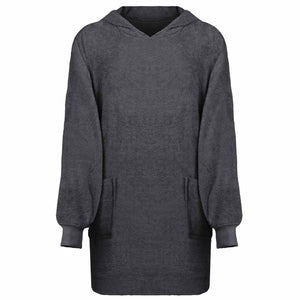 Anthrazit Decken-Hoodie KINN Baumwolle L